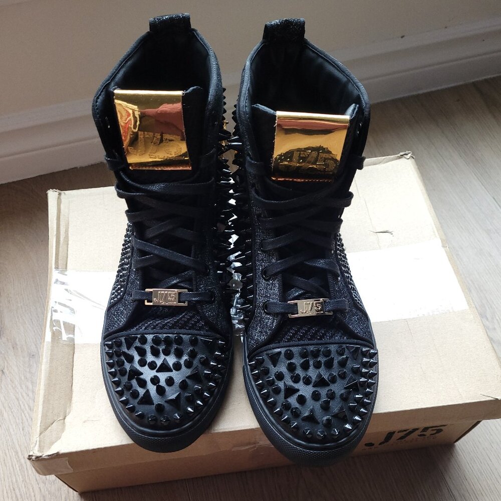 JUMP J75 Jewel & Metallic Spikes Detail High Top Sneakers J75